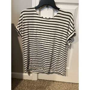Green Envelope Los Angeles Olive Striped Nautical T-Shirt - Size XL